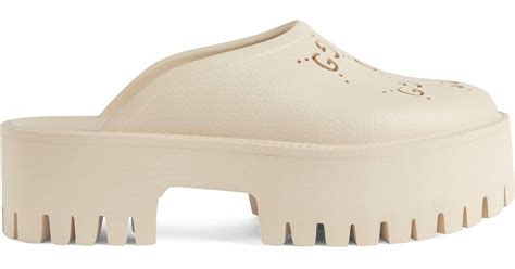 sandale gucci blanche|gucci platform perforated g sandal.